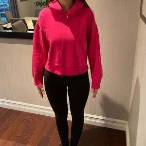 Hot pink cropped Zara hoodie. Only worn a few times in size small